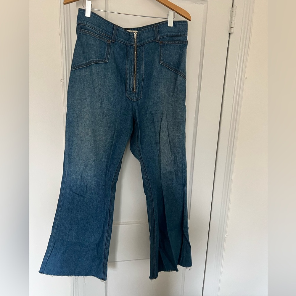 Reformation 70s Flare Zip Up Jean